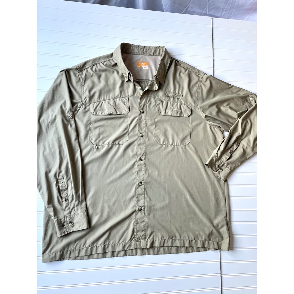 Habit Fishing Shirt Men's Sz 2XL Roll Up Tab Long Sleeve Vented UPF 30+ Tactical